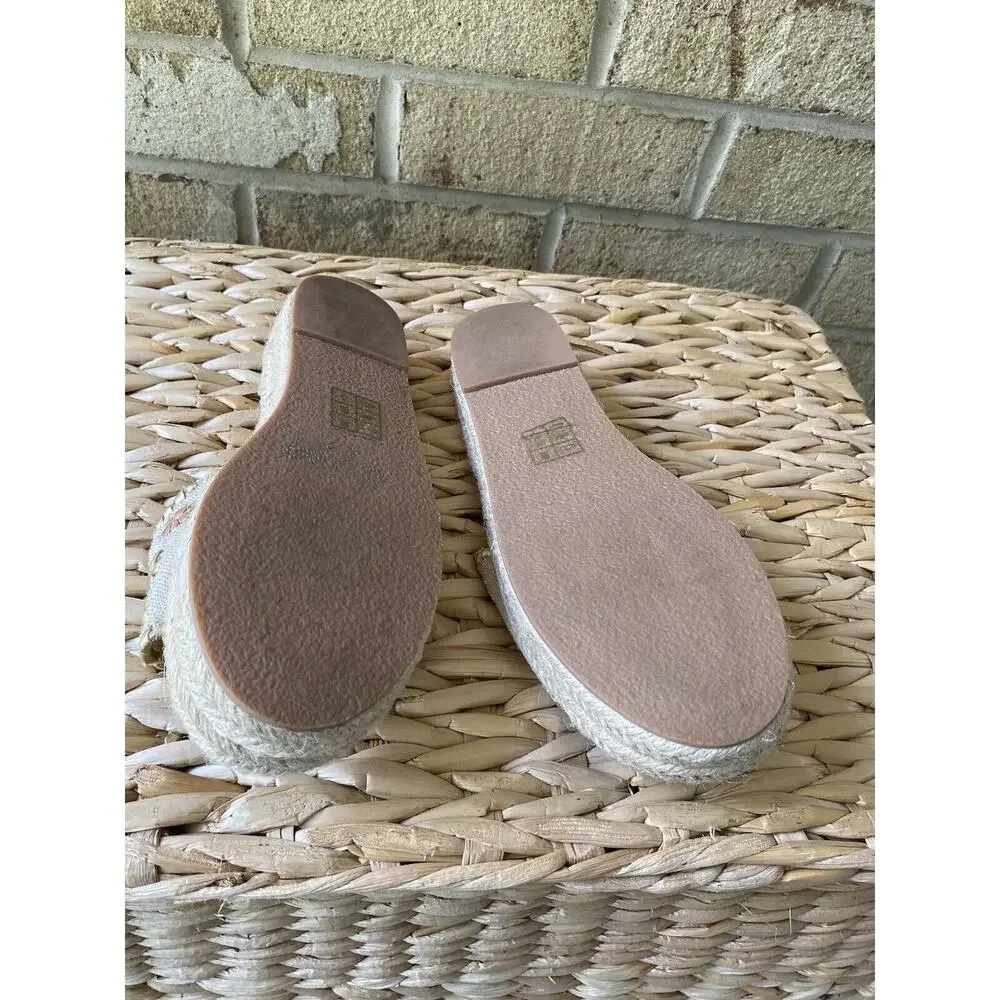 Jack Rogers Palmer Platform Wedge Espadrille Weave Sandal Slip On Metallic 5.5